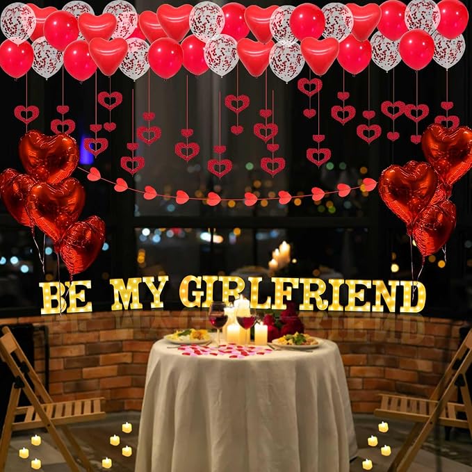 Be My Girlfriend Light Up Letters Proposal Decorations - Image 5