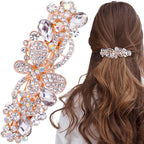 Joez Wonderful Rhinestone Hair Clip Sparkly Crystal Barrettes French Wedding Prom Engagement Pageant First Communion Hair Decorative Accessories for Women Bride (Rhinestone Butterfly White, 1 Pcs)