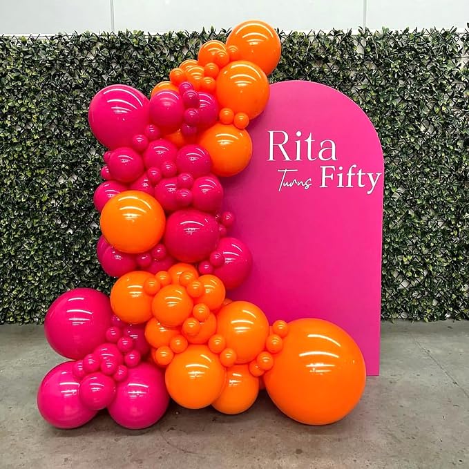 BAUANOOY 100pcs Hot Pink Balloons 12 inch, Bright Pink Latex Balloons - Image 7