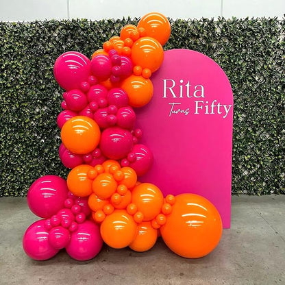 BAUANOOY 100pcs Hot Pink Balloons 12 inch, Bright Pink Latex Balloons - Image 7