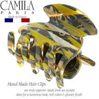 Camila Paris CP3181 French Hair Clip for Women, Handmade, Mustard, Small Girls Hair Claw Clips Jaw, Durable Styling Hair Accessories for Women, Strong Hold No Slip Grip, Made in France