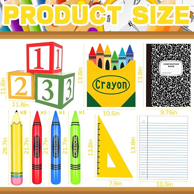 Back to Party Pencil Crayon Balloons Sets - Image 2