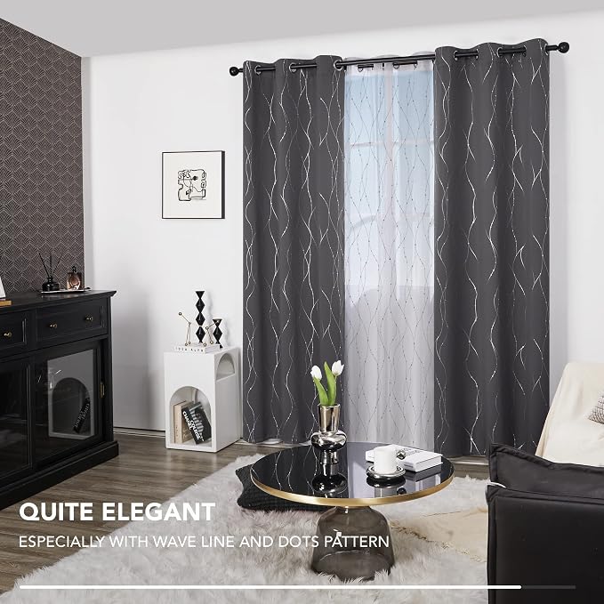 Deconovo Living Room Curtains 84 Inches Long, Thermal Insulated, Room Darkening - Image 3