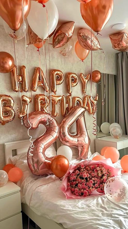 Rose Gold Number 4 Balloon 40 inch, Balloon numbers party supplies, deco photo - Image 4