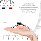 Camila Paris CP2812 French Hair Barrette Clip for Girls, Handmade, Metal-Free Closure Strong Hold Grip Hair Clips for Women, No Slip Durable Styling Girls Hair Accessories, Made in France