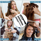 3 Pieces Rsiynax Professional Teasing Comb, Premium Black Carbon Fiber Hair Comb Set for Cutting and Styling, Fine and Wide Tooth Hair Barber Combs for Women and Man