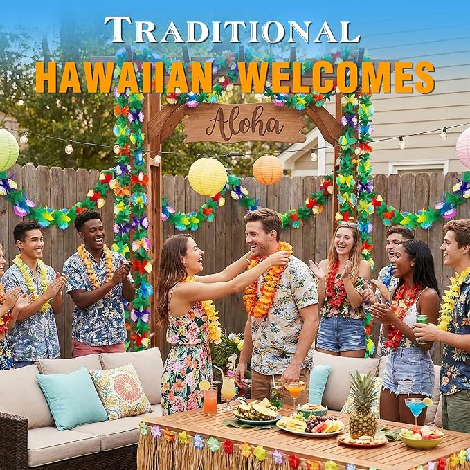 FUTUREPLUSX 6 Pack Tropical Hawaiian Garland Luau Party Decorations, 60ft | - Image 5