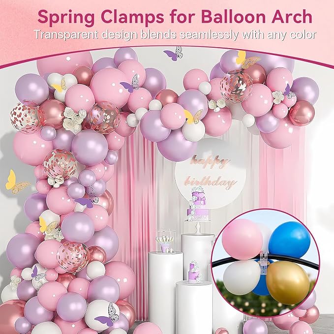 20 Pack Balloon Arch Clips, 3.5 Inch Heavy Duty Transparent Spring Clamps - Image 8