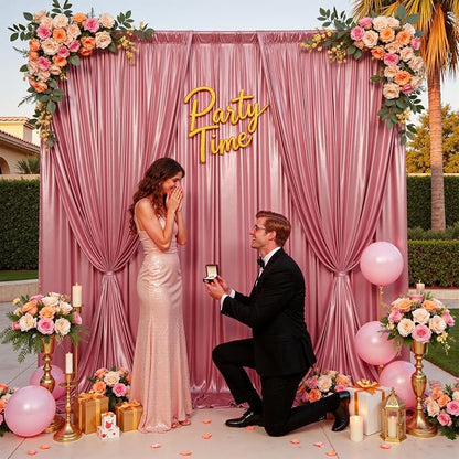 40x10ft Shimmer Rose Gold Sequin Backdrop Curtain - Image 7