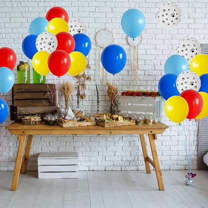 Red Yellow Blue Balloons Puppy Dog Paw Print Balloon 60pcs 12inch Latex Helium - Image 6