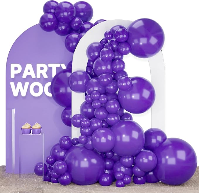 PartyWoo Dark Purple Balloons 140pcs Royal Purple Color 18 12 10 5 Inch | 18 12 by PartyWoo