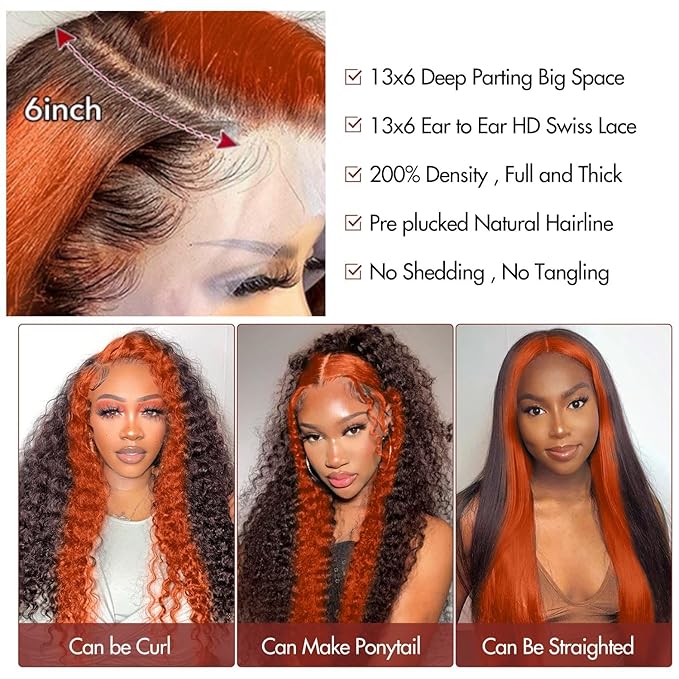AMIRTY 250% Density 13x6 Deep Wave Lace Front Wigs Human Hair 2/350 Deep Curly Frontal Wigs Human Hair Drawstring Wig Human Hair Pre Plucked with Baby Hair for Women (26 Inch)