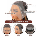 Ombre Lace Front Wig Human Hair 1B/30 Highlight Straight Wigs 13X6 Transparent Lace Frontal Glueless Wigs Honey Blonde Colored Human Hair Pre Plucked for Women 20inch