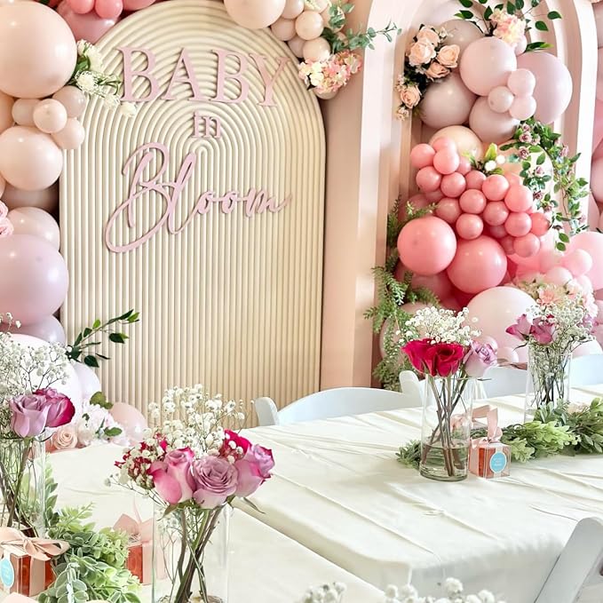 Dusty Pink Balloon Garland Double Stuffed Dusty Rose Pink mauve Pink Sand White - Image 5