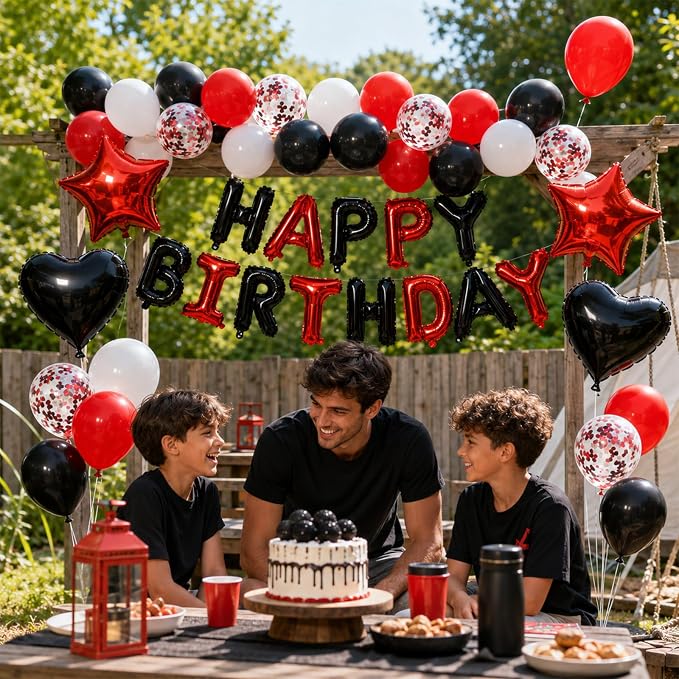 Red and Black Birthday Decorations - Image 7
