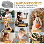 Headbands for Women Non Slip - 8 Pcs Head Bands Gifts for Woman Soft Comfortable Elastic Hair Band for Yoga Workout Sport Mothers Day Gifts for Mom Christmas Gift for Women Grandma Adults Stuffers