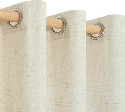 YoungsTex 45 Inch Length Beige Linen Curtains - Image 7