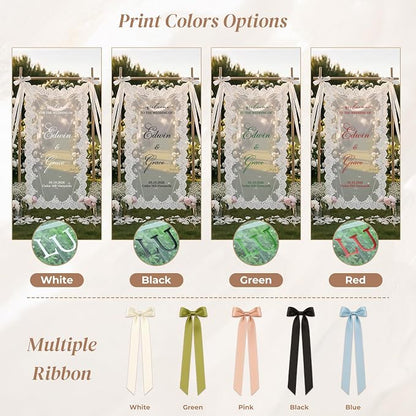 Personalized Sheer Tulle Wedding Welcome Banner Sign - Image 7