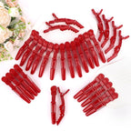 30 Pack Alligator Hair Clips for Styling, Sectioning Crocodile hair Clips Professional Barber Accessories for Salon of Thick Curly Volume Hair (Red)