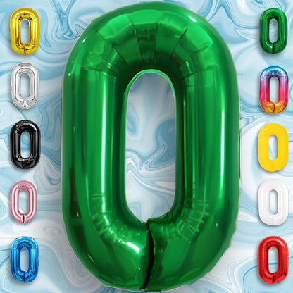 Green Number Balloon 0 Mylar Foil Balloons 16 Inch - Image 6