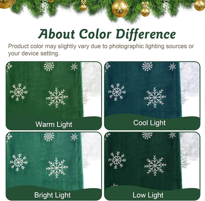 Beauoop Christmas Green Velvet Curtains - Image 9