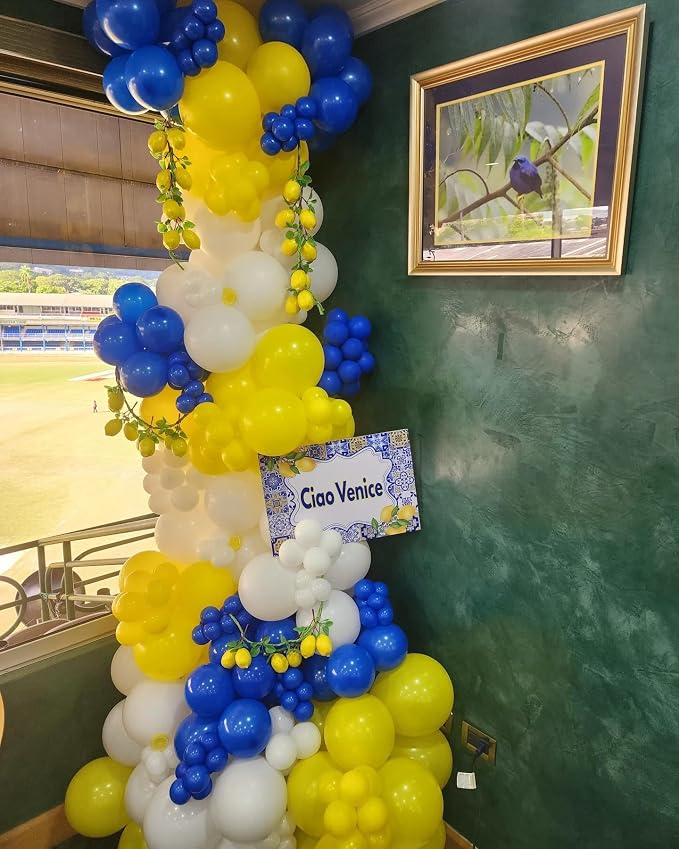Royal Blue and Yellow Balloons Arch Kit 166pcs - Image 8