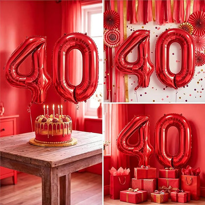Number Balloons Red Party Balloon - Image 7