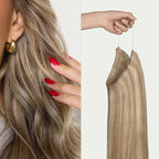 Luxy 100% Remy Human Hair – Halo Clip-In Hair Extensions –Natural Looking Volume & Length - One-Piece - Easy 5-Min Application 150 grams 12" Dimensional Natural Blonde