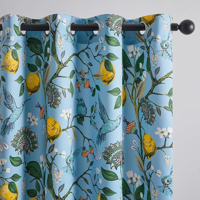 Topfinel 54 Inches Long Short Blue Blackout Curtains by Topfinel