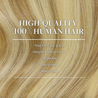 GOO GOO Clip in Hair Extensions Real Human Hair, Remy Human Hair Extensions Clip ins for Women, Natural Human Hair, 20inch 80g 2Pcs, #16/22 Light Blonde Highlighted Golden Blonde