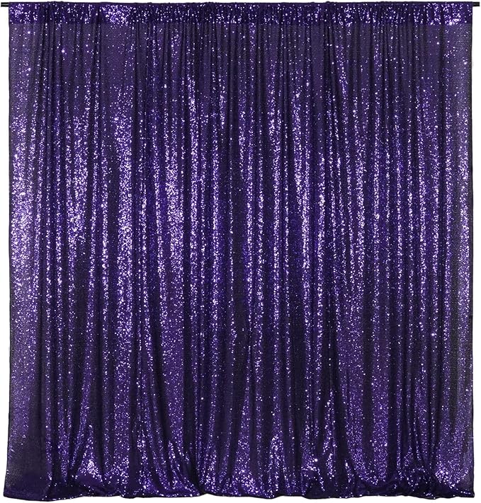 Poise3EHome Purple Sequin Backdrop, 8FT x 10FT Sequin Photography Backdrop by Poise3EHome
