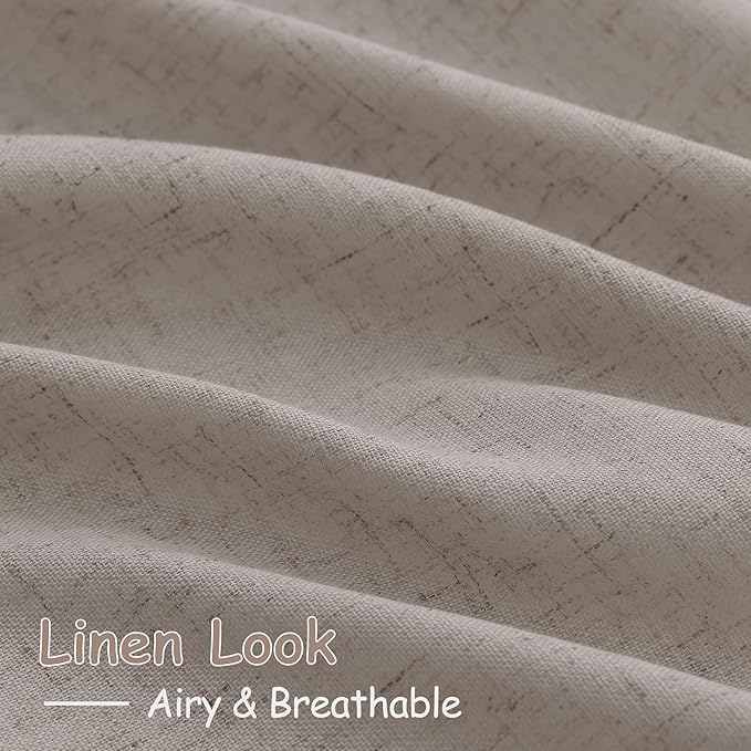 Stone Beige Linen Curtains 84 Inches Long - Image 4