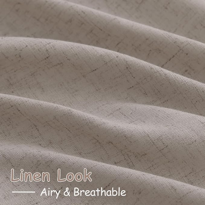 Stone Beige Linen Curtains for Living Room 72 Inches Long Luxury Light - Image 4