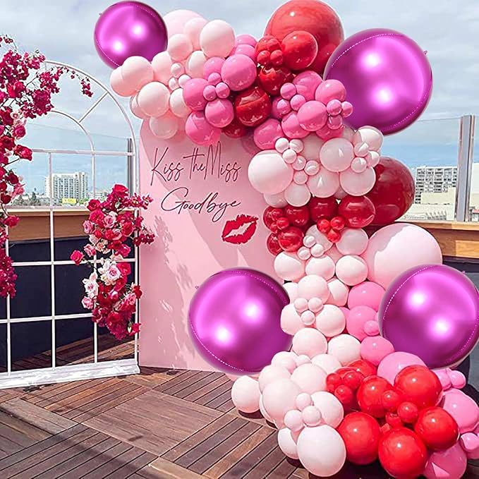 10 Pcs 22 Inch Hot Pink Mylar Balloons, Large 4D Giant Round Foil Balloon Big - Image 2