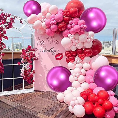 10 Pcs 22 Inch Hot Pink Mylar Balloons, Large 4D Giant Round Foil Balloon Big - Image 2