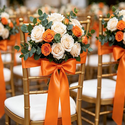 1In 30Yards Orange Satin Ribbon - Image 5