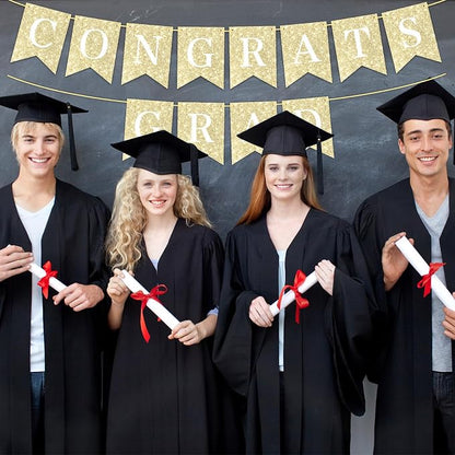 Hoogict Graduation Decorations Congrats Grad Banner Gold Graduation Party - Image 6