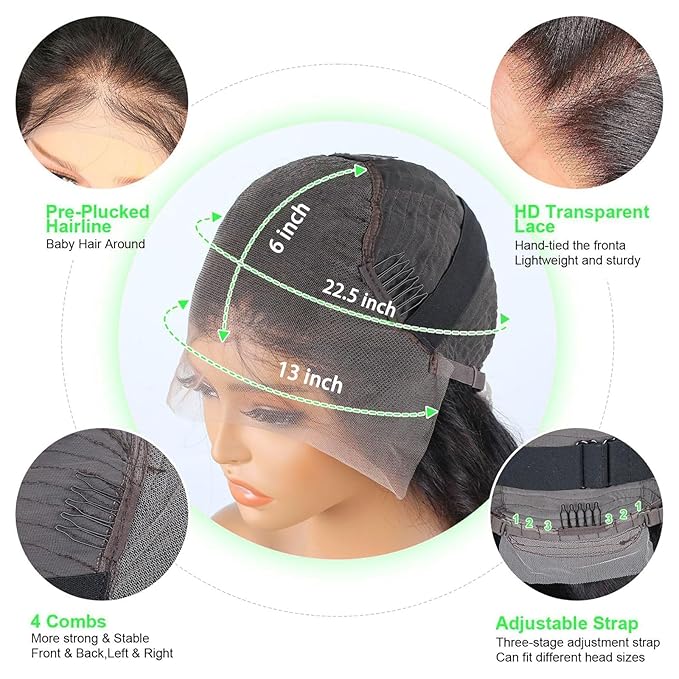 13x6 HD Deep Wave Lace Front Wigs Human Hair Glueless Wigs Human Hair Deep Wave Wig 28 Inch Lace Frontal Wigs Human Hair Deep Wave Wigs for Women Pre Plucked Curly Wig