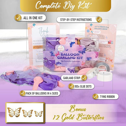ALL-IN-1 Pink and Purple Balloon Arch Kit & Garland - Image 3