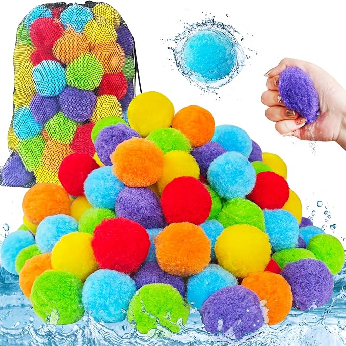 120 Pcs Reusable Water Balls, Soft Soaker Splash Balloons by Zddaoole
