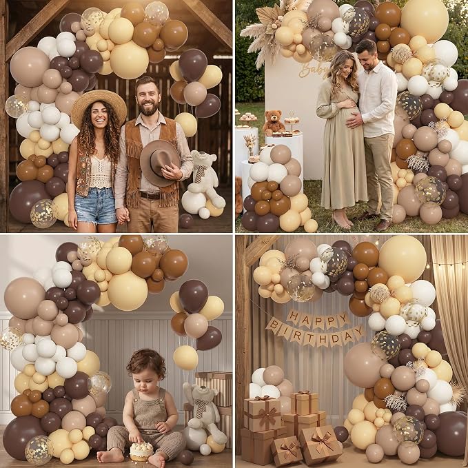 Amandir 153pcs Dark Light Brown Balloon Garland Arch Kit Different Sizes | 18 - Image 6