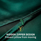 ZIMASILK 100% Pure Mulberry Silk Pillowcase for Hair and Skin Health,Soft and Smooth,Both Sides Premium Grade 6A Silk,600 Thread Count,with Hidden Zipper,1pc(Standard 20''x26'',Blackish Green)
