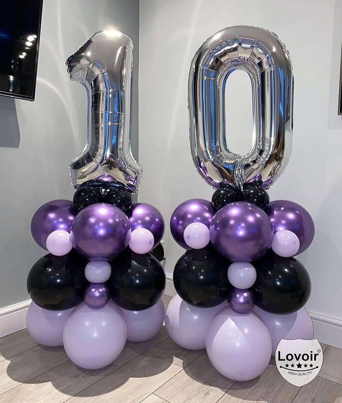 Silver 11 Number Balloons, 40 Inch Giant Number 11 Balloons Foil Mylar Helium - Image 3