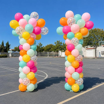 HILAVO Rainbow Balloons 12 Inch 55 Pcs Multicolor Colorful Balloon Hot Pink - Image 3