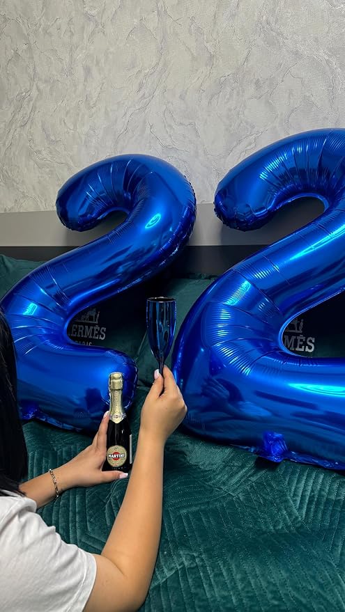 40 Inch Night Blue Number 7 Balloon, 7th Blue Birthday Party Decorations | 40 - Image 7