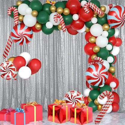 Sugargirl Silver Sequin Backdrop Curtain 4 Panels 2FTx8FT Glitter Silver - Image 2
