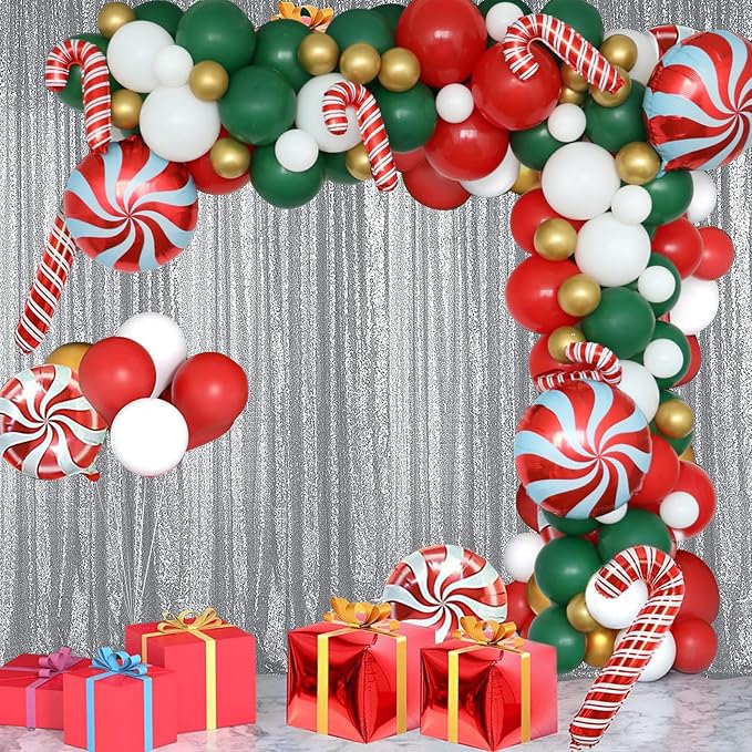 Sugargirl Silver Sequin Backdrop Curtain 2FTx8FT Glitter Background Drapes - Image 2