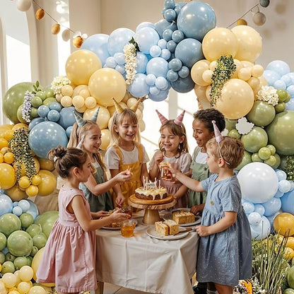Sage Green Dusty Blue Yellow Balloon, 12 Inch Fog Slate Blue Balloons - Image 8