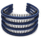 STHUAHE4PC Multicolor Protection Resin Teeth Comb Hair Hoop Hairband Headband Hair Accessories by Beauty hair (Blue-4PCS)