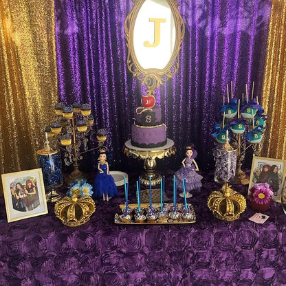 7ft x 7ft Purple Sequin Backdrop Glitter Curtains Photo Background | Sequin - Image 5